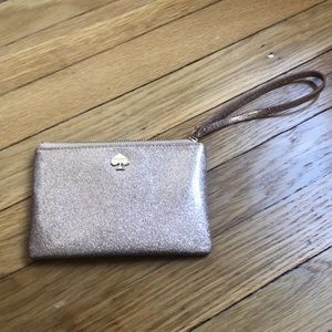 Kate Spade Rose Gold Glitter Wristlet